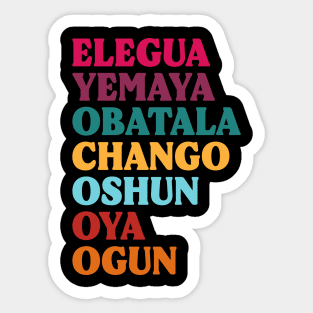 African, Seven African Gods Powers Obatala Orisha Spirits Santeria Sticker